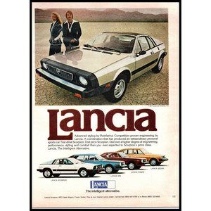 1978 Lancia Scorpion 2 Door Sports Car Vintage Print Ad Pininfarina Wall Art